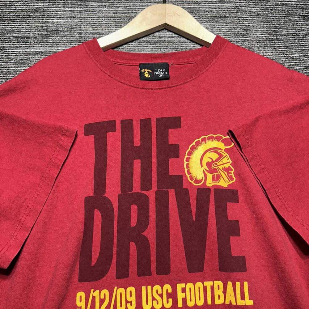 USC Trojans Shirt Men's XL Red Short Sleeve The Drive Football 2009 Y2k